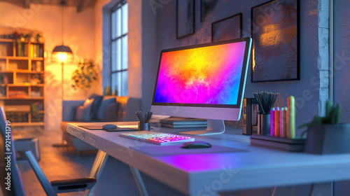 design workspace with rgb computer