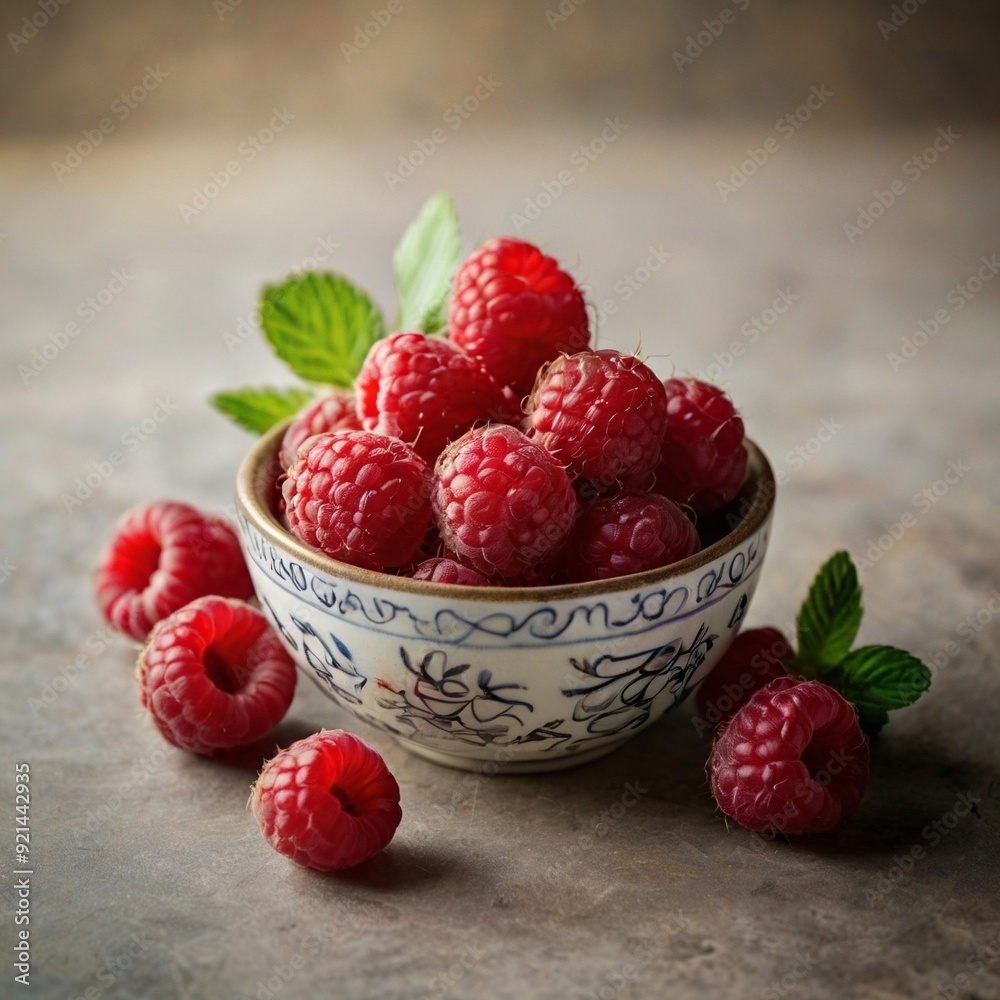 Delicious Red Tasty Raspberry Berry Fruits in a bowl Delicious Red Tasty Raspberry Berry Fruits in a bowl