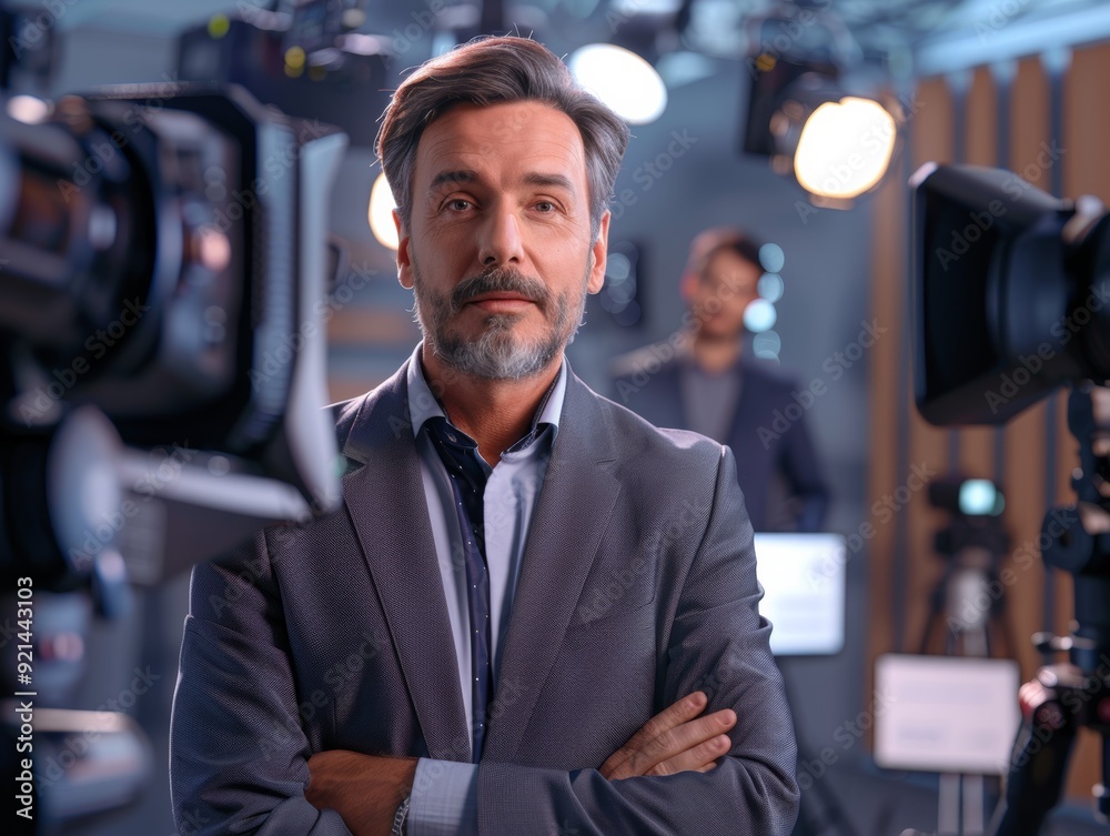 A CEO appearing on a news program to address allegations against the company A CEO appearing on a news program to address allegations against the company