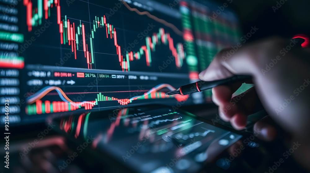 Stock Market Analysis: Entrepreneur and business team discussing and analyzing stock market Stock Market Analysis: Entrepreneur and business team discussing and analyzing stock market