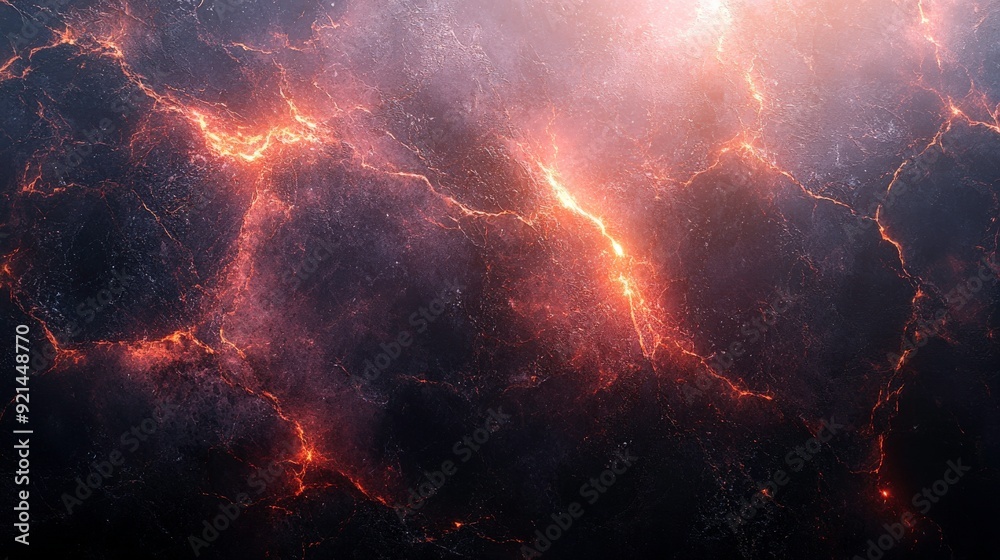 Abstract texture with glowing cracks and dark background, evoking a cosmic or volcanic feel. Abstract texture with glowing cracks and dark background, evoking a cosmic or volcanic feel.