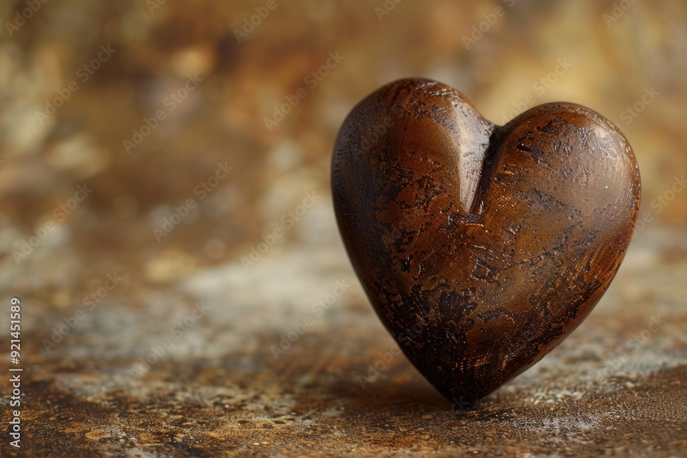 Fototapeta premium Brown Heart Elegance. Romantic concept