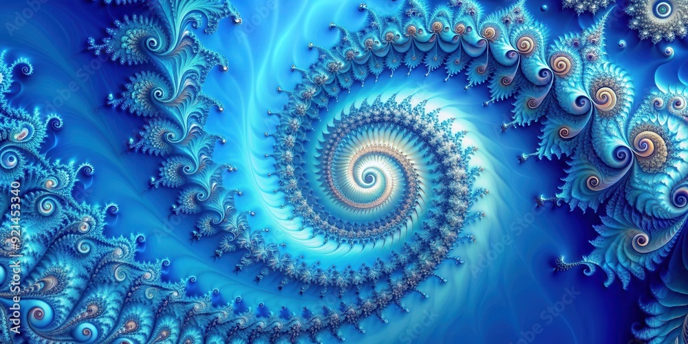 Abstract fractal spiral design on a blue background , abstract, fractal, spiral, design, blue, background, digital art Abstract fractal spiral design on a blue background , abstract, fractal, spiral, design, blue, background, digital art