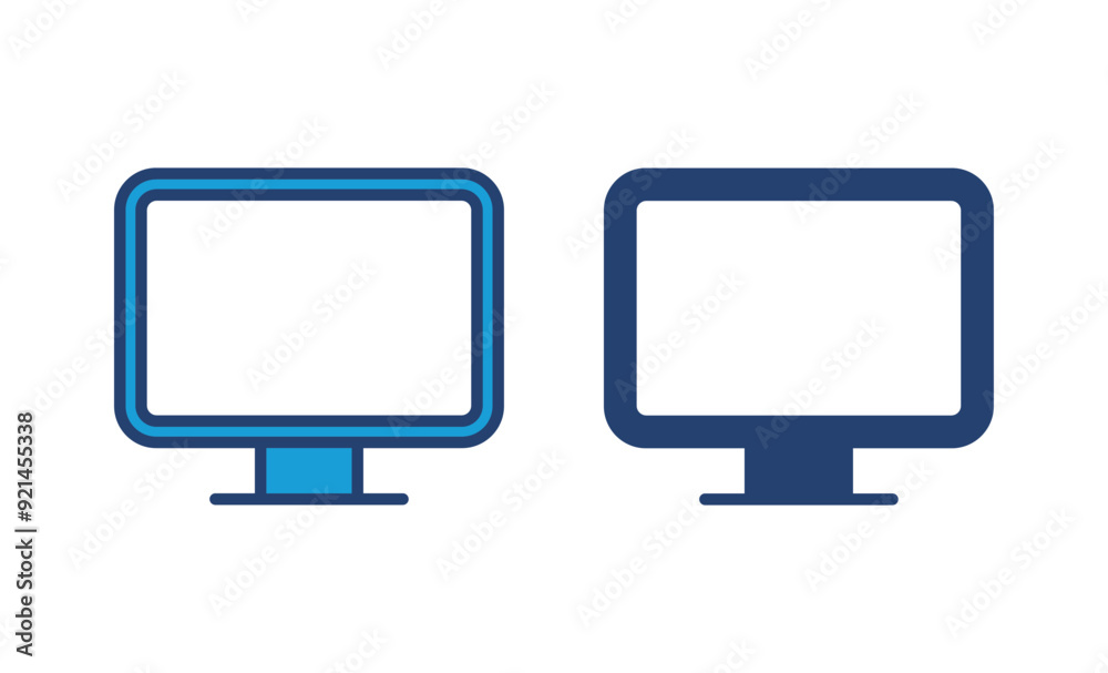 Computer icon vector. computer monitor icon vector. Computer icon vector. computer monitor icon vector.