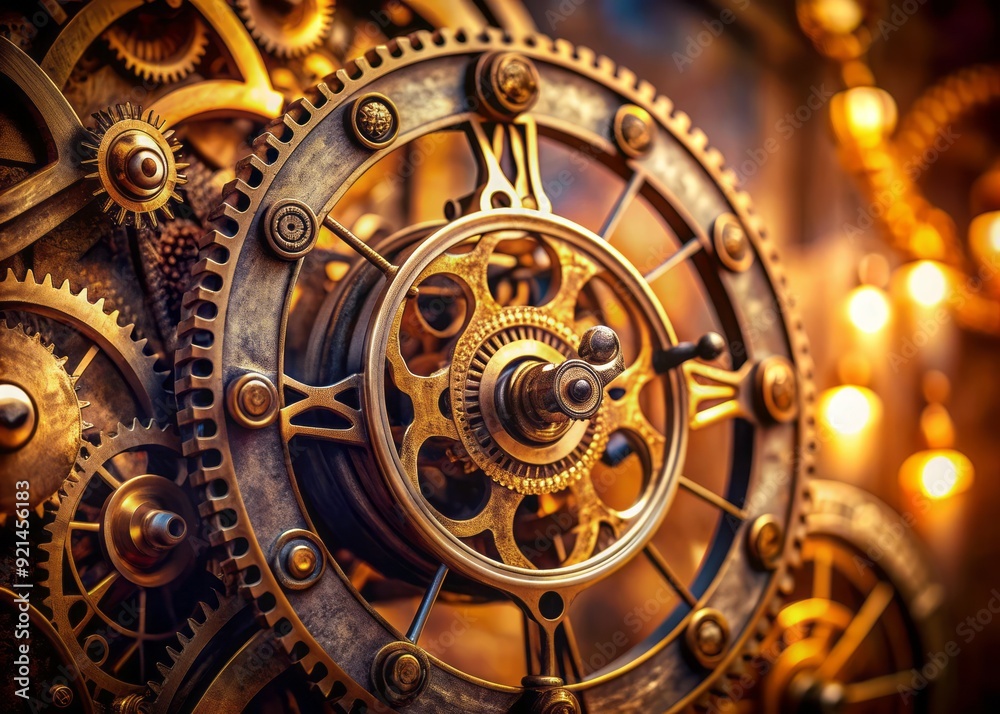 A close-up shot of an antique clock's intricate mechanical gears and roman numerals, set against a warm, blurred background, evoking a sense of vintage sophistication. A close-up shot of an antique clock's intricate mechanical gears and roman numerals, set against a warm, blurred background, evoking a sense of vintage sophistication.