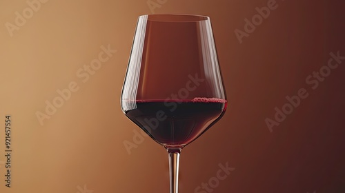 Detailed view of a wine glass with deep red wine, showing the richness and texture. photo