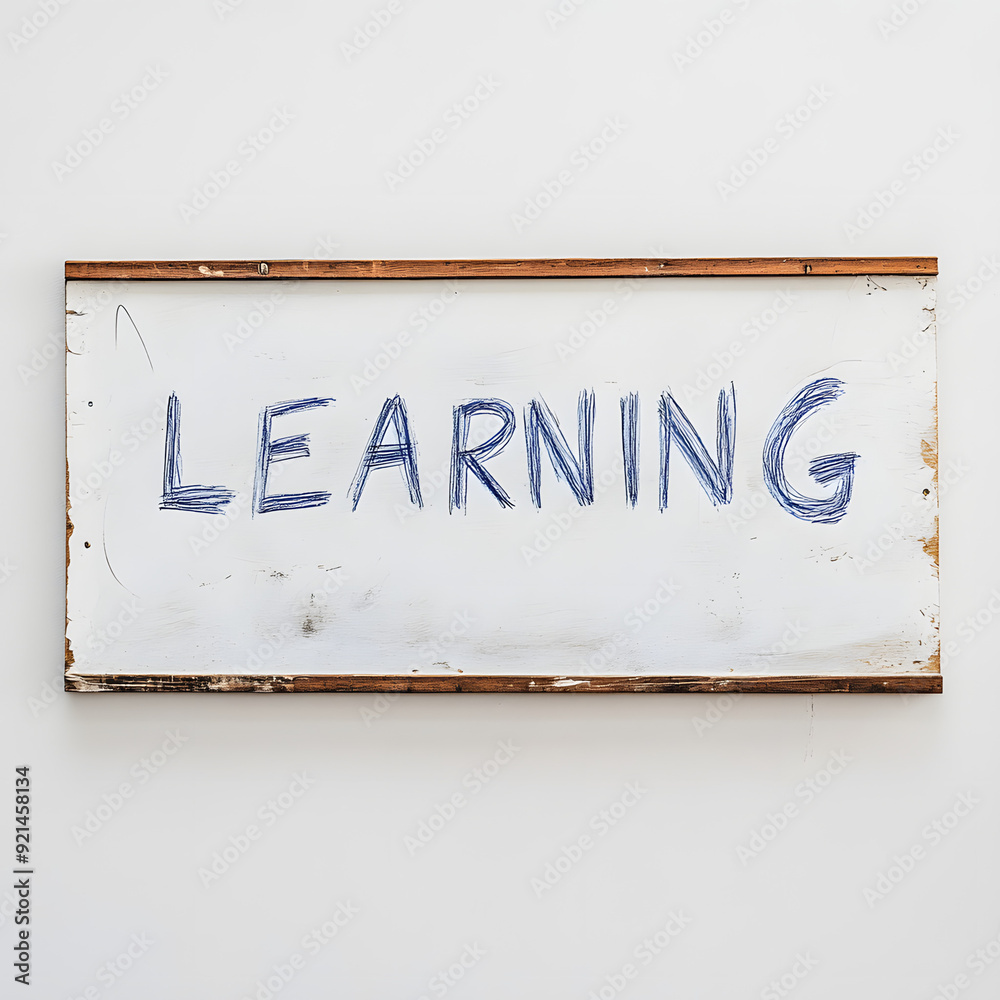 Whiteboard on a White Background with Writing Whiteboard on a White Background with Writing