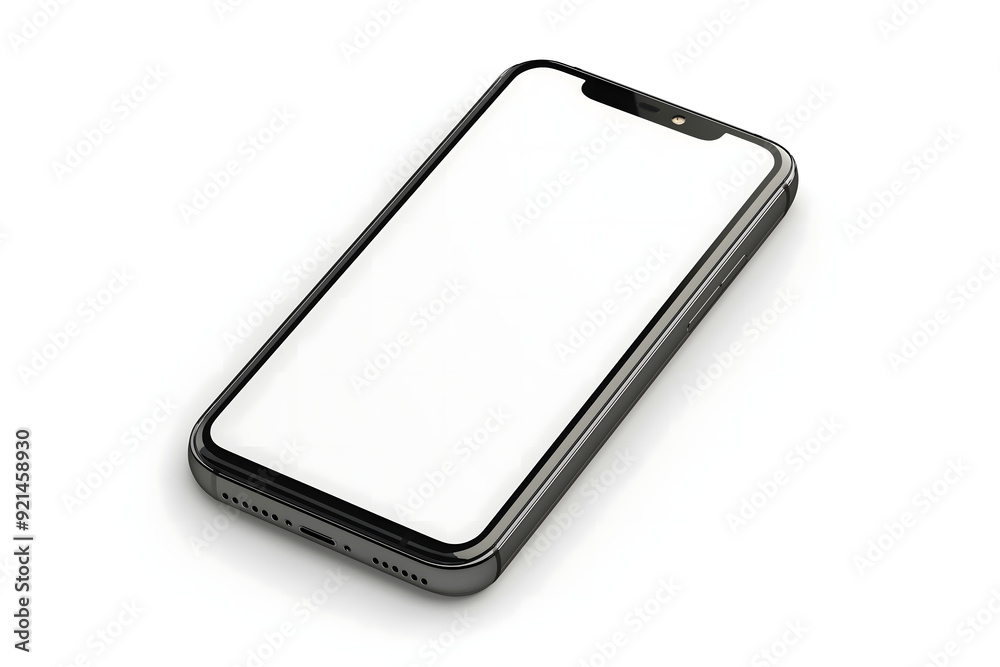 Isolated Modern Smartphone with a Blank White Screen Isolated Modern Smartphone with a Blank White Screen