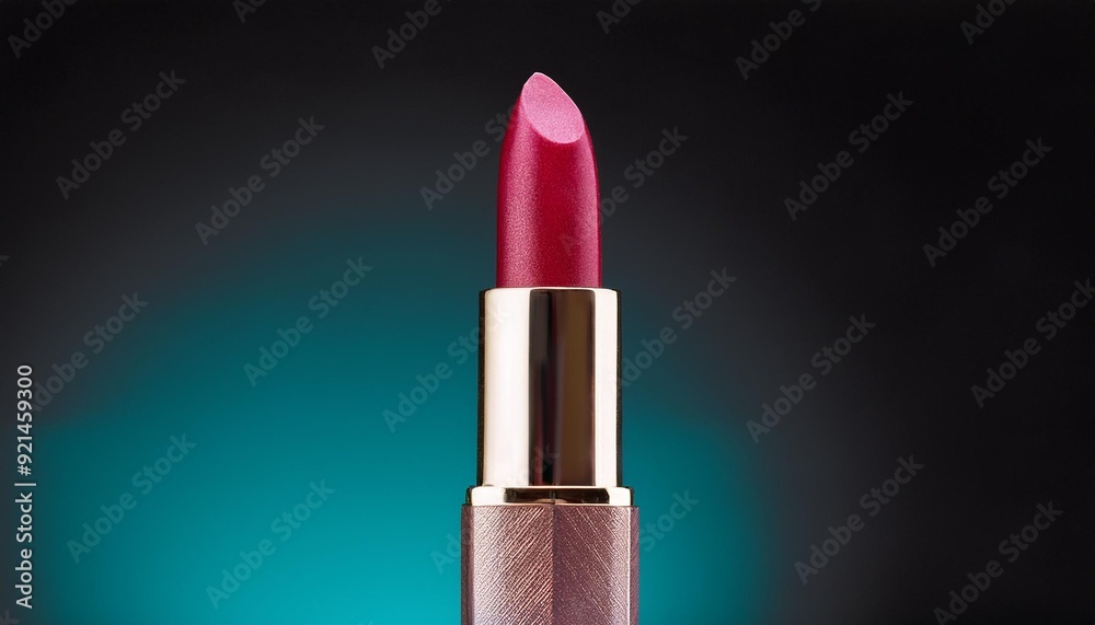 A classic lipstick with a velvety finish, slightly used with a rounded tip, standing upright