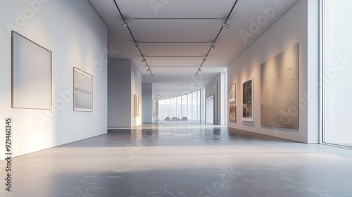 Wallpaper Mural A modern art gallery showcasing minimalist artworks in a spacious, well-lit environment. Torontodigital.ca