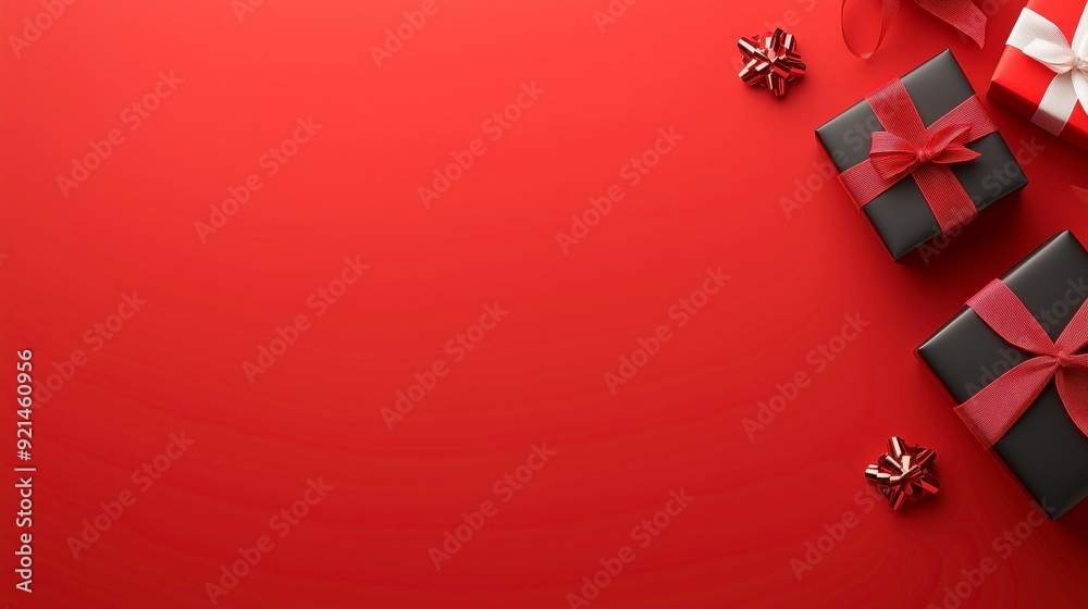 A collection of elegantly wrapped gift boxes on a warm, solid background. A collection of elegantly wrapped gift boxes on a warm, solid background.