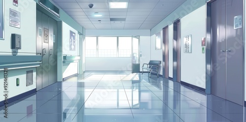 Modern Hospital Interior. Medical care and healthcare concept