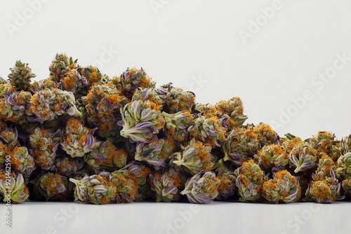 Closeup of Durban Poison Marijuana Purple Hybrid Buds Generative Illustration