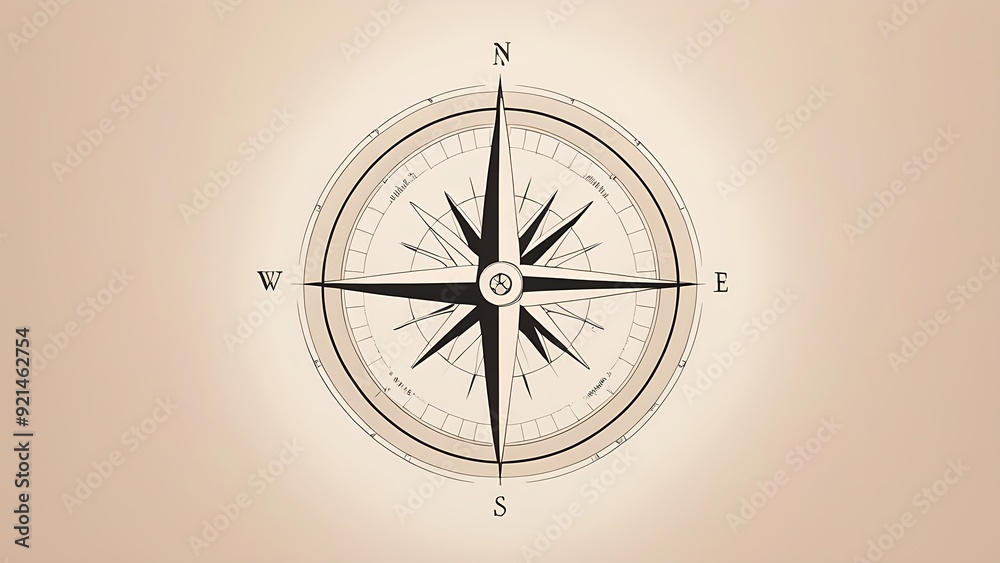 Compass rose graphic with N, S, E, W directions and degree markings. Ideal for navigation, map, travel, nautical themes. Compass rose graphic with N, S, E, W directions and degree markings. Ideal for navigation, map, travel, nautical themes.