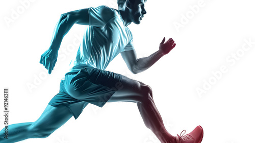 Plakat Jogger Running: Man jogging while running, isolated.