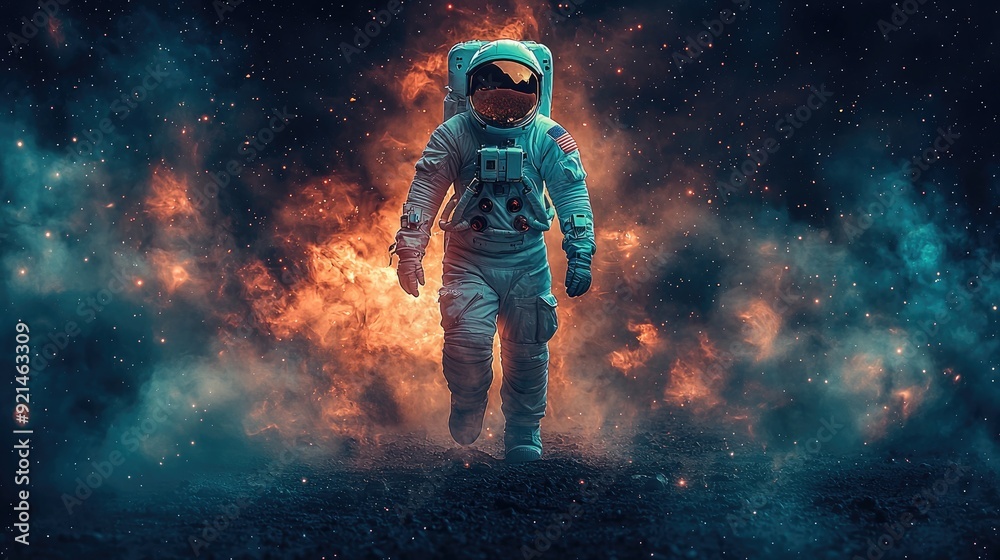 Astronauts walking on the lunar surface, space suit, Hyper-realistic photo, shot with Sony A7Rv, cinematic, Photo with copy space. Astronauts walking on the lunar surface, space suit, Hyper-realistic photo, shot with Sony A7Rv, cinematic, Photo with copy space.