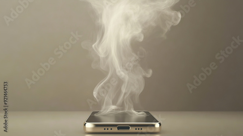 Broken mobile phone emits smoke