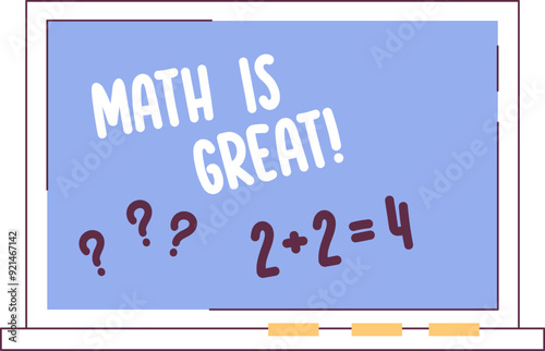 School Blackboard With Math