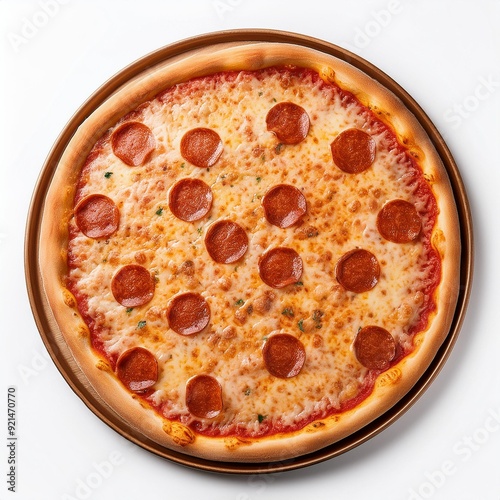 Pepperoni pizza isolated on white background