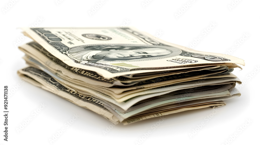 Isolated Money: Close-up of money isolated on a white background. Isolated Money: Close-up of money isolated on a white background.