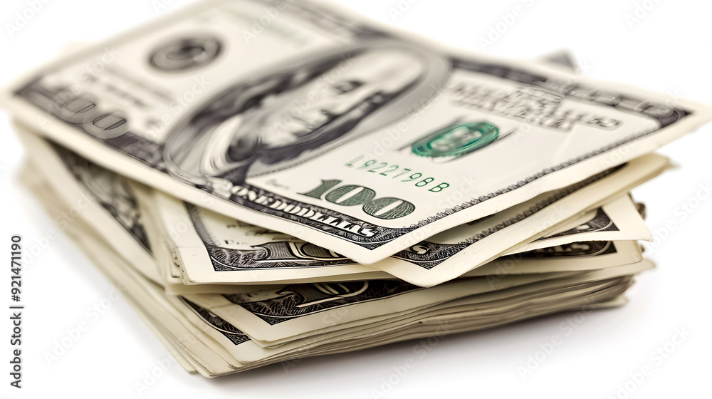 Isolated Money: Close-up of money isolated on a white background. Isolated Money: Close-up of money isolated on a white background.