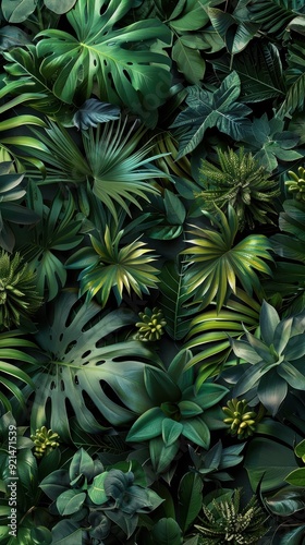 Wallpaper Mural A diverse collection of greenery fills the space with various tropical plants in full daylight Torontodigital.ca