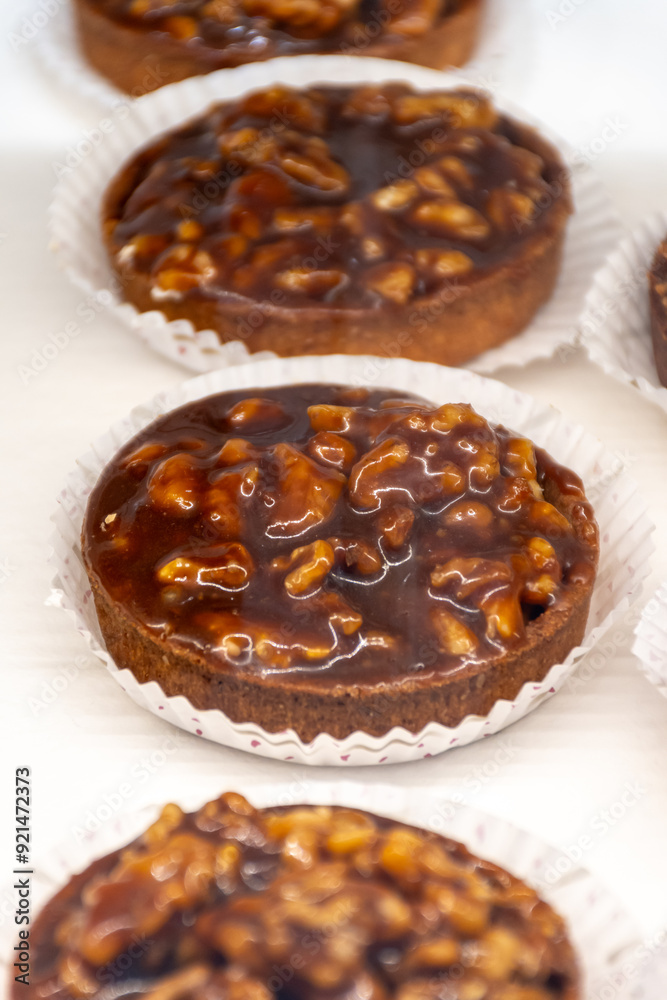 Round walnuts cakes Noix Perigord with walnuts from Dordogne, French sweet desserts Round walnuts cakes Noix Perigord with walnuts from Dordogne, French sweet desserts