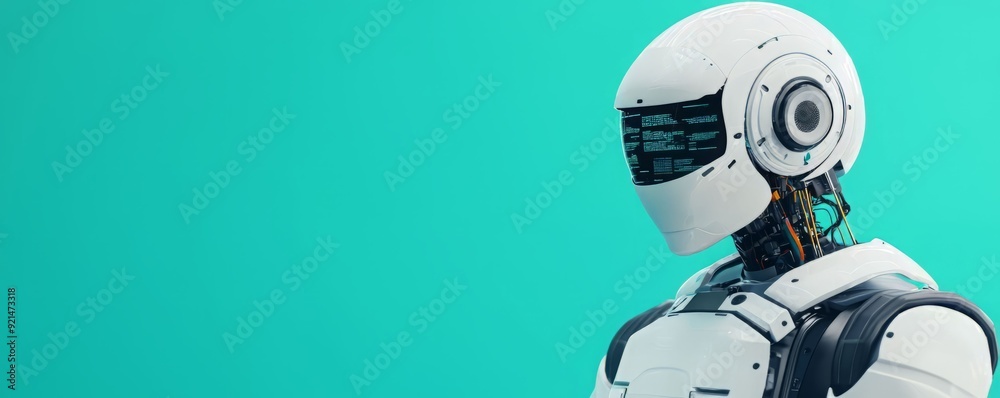 Futuristic robot design featuring sleek lines and a modern aesthetic against a vibrant background, symbolizing technology and innovation. Futuristic robot design featuring sleek lines and a modern aesthetic against a vibrant background, symbolizing technology and innovation.