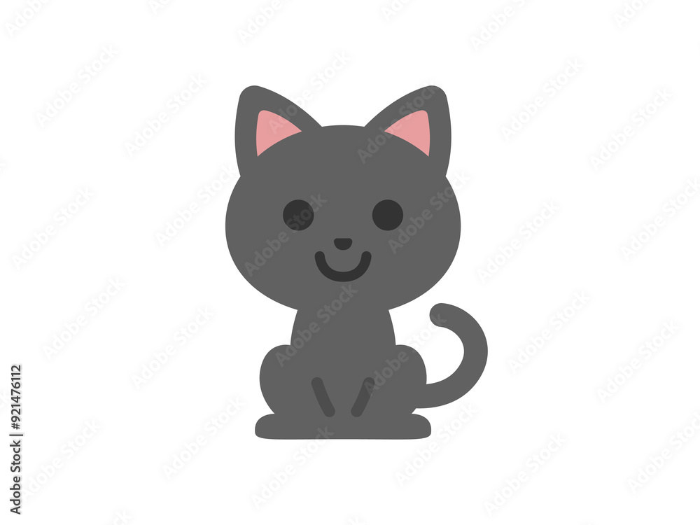 Obraz premium 黒猫のアイコンのイラスト