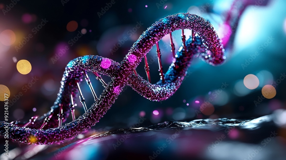 DNA double helix structure, genetic code visualization DNA double helix structure, genetic code visualization