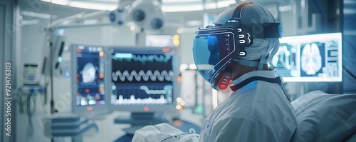 Futuristic Medical Professional in a Sterile Operating Room