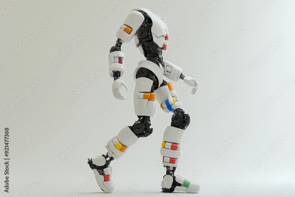 Fototapeta premium Autonomous robotic assistant performing agile maneuvers in a tech enhanced facility