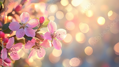 Tranquil Spring Beauty. Lush floral and sunlit bokeh enchantment