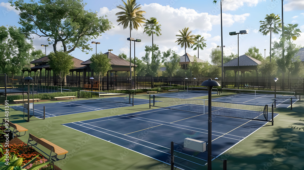 Obraz premium Pickleball Courts: Image of pickleball courts.