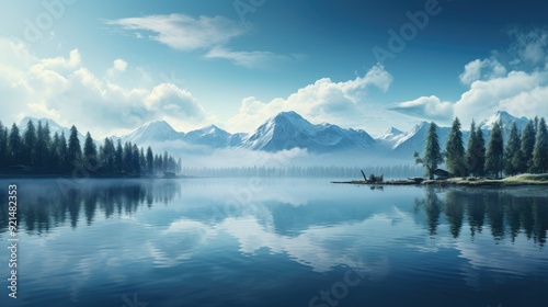 beautiful nature landscape panoramic photo