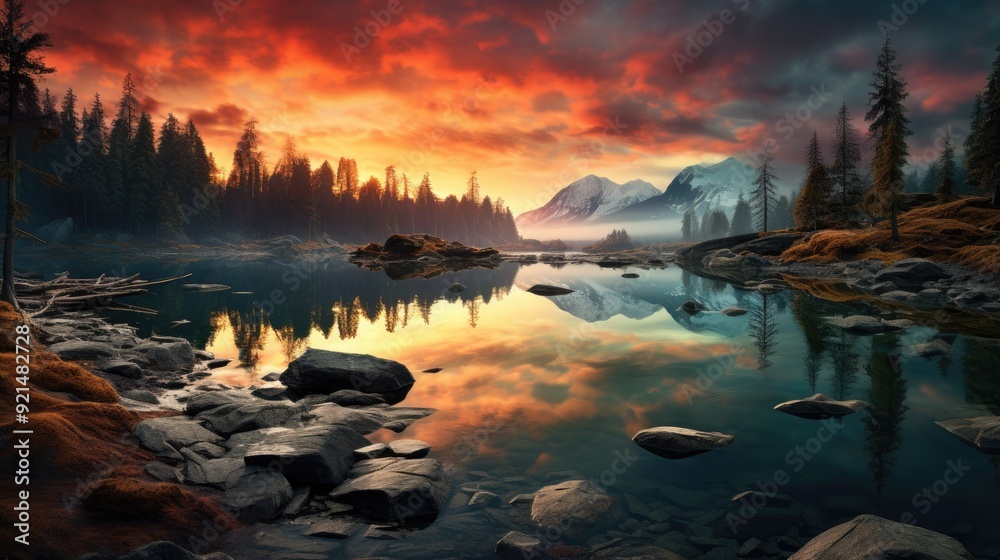 Fototapeta premium beautiful nature landscape panoramic photo