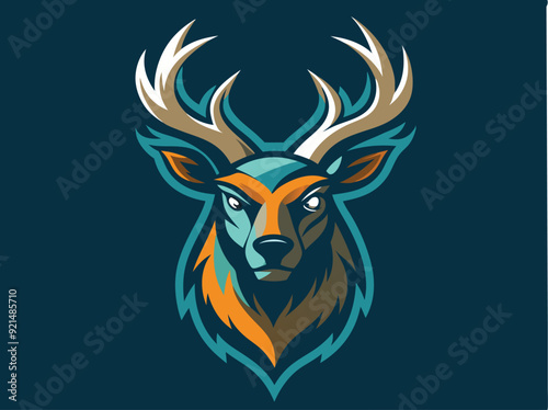 caribou head logo vector illustration 