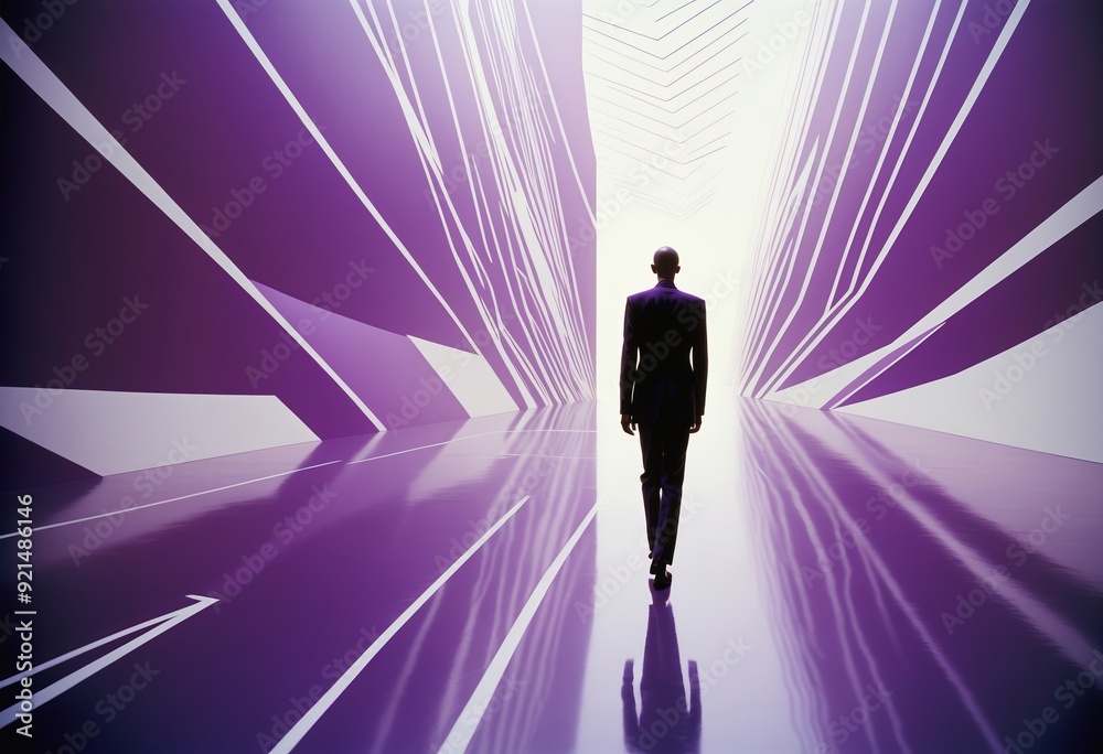 A dark silhouette of a person walking on a reflective surface, A dark silhouette of a person walking on a reflective surface,