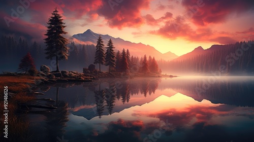 beautiful nature landscape panoramic photo