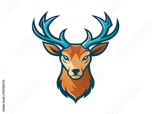 caribou head logo vector illustration 