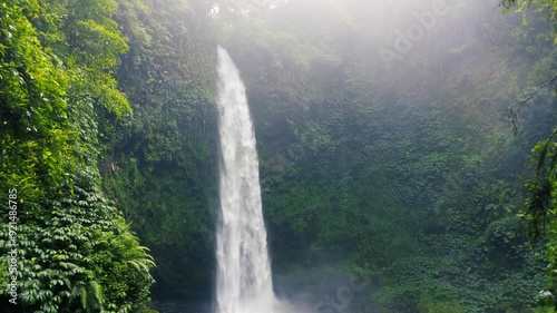 Aerial view of Nungnung waterfall in Bali, Indonesia