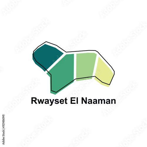 Map of Rwayset El Naaman illustration design template, Map have all province and mark the capital city of Lebanon, suitable for your company photo