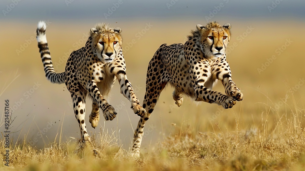 Cheetahs sprint across African plains, recognized for their speed and sleek, spotted coats. Cheetahs sprint across African plains, recognized for their speed and sleek, spotted coats.