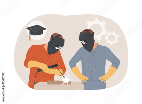 Welding isolated cartoon vector illustrations.