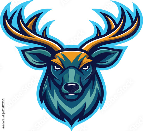 caribou head logo vector illustration 