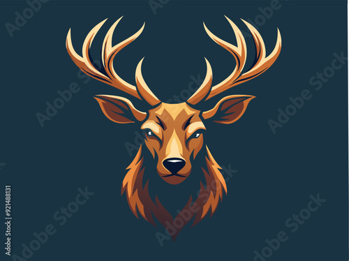 caribou head logo vector illustration 