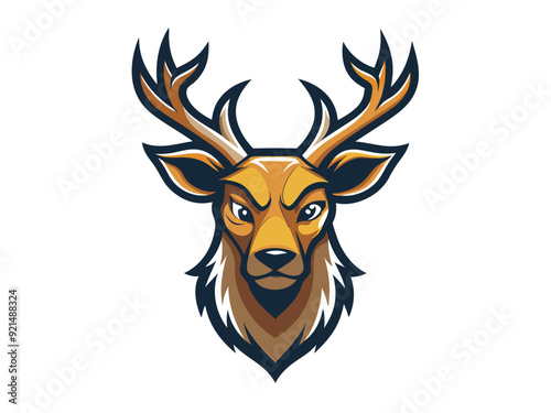 caribou head logo vector illustration 