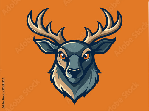 caribou head logo vector illustration 