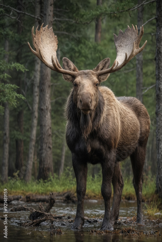 Majestic Moose in Serene Forest