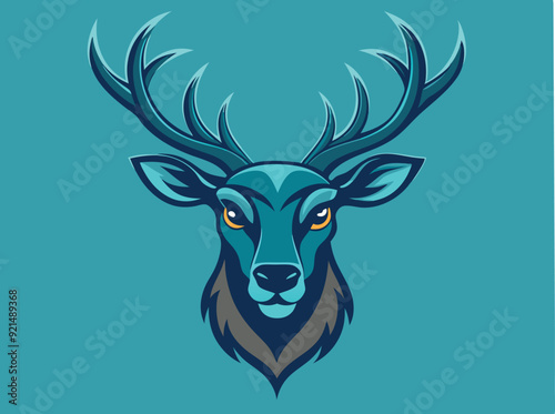 caribou head logo vector illustration 